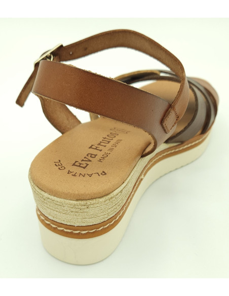 EVA FRUTOS sandalia cuña cuero multi