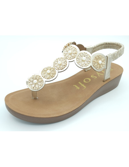 MYSOFT sandalia detalle perlas