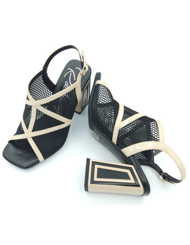 ROCKAWAY sandalia rejilla tacon ancho