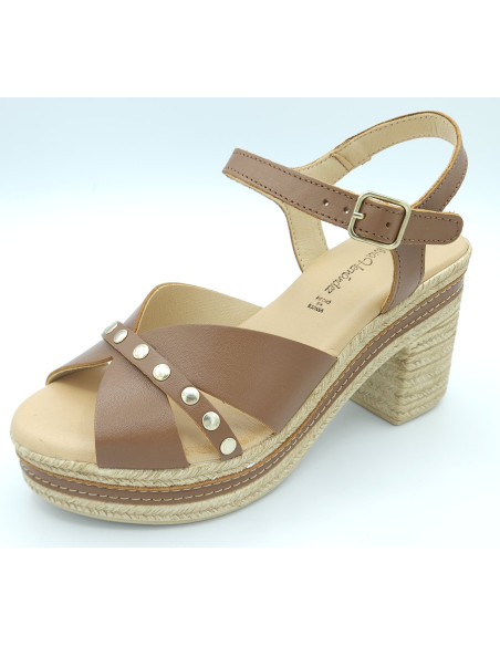 PITILLOS sandalia cuero tacon ancho