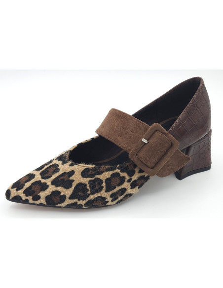 AZAREY zapato tacon combinado leopardo