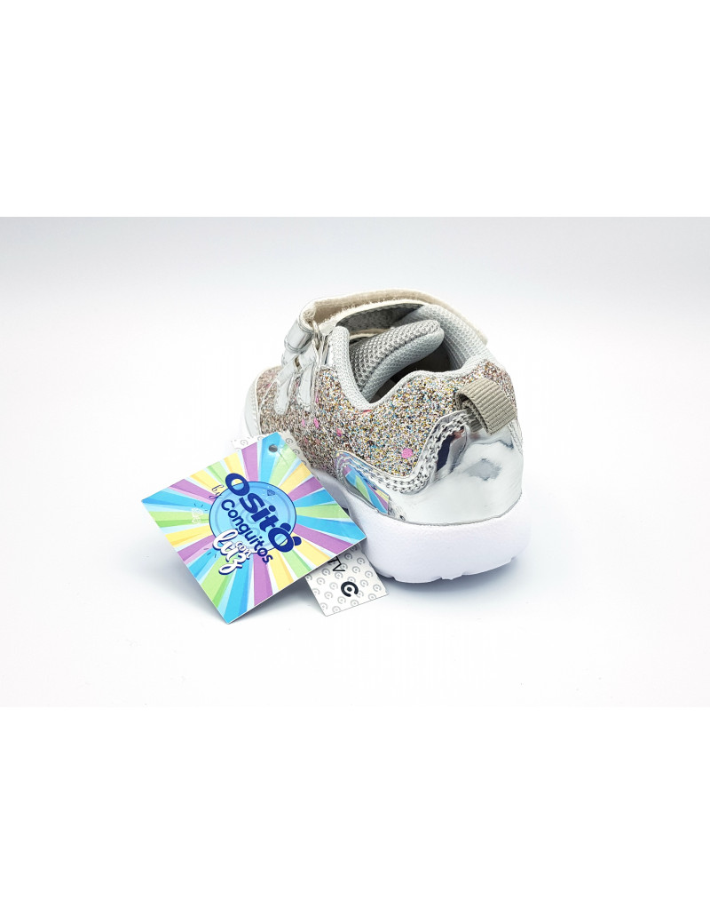 CONGUITOS Deportivas luces glitter velcro