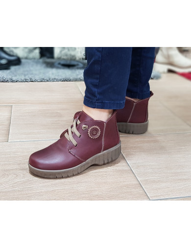 LAURA AZAÑA Botín elástico burdeos 2