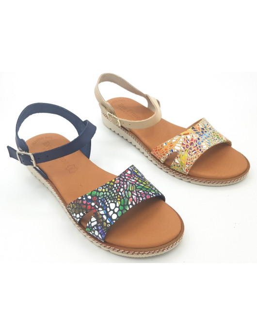 EVA FRUTOS Sandalia plana estampada