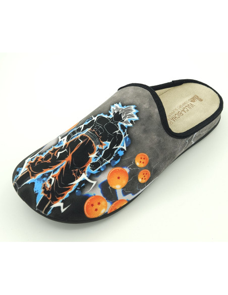 Vulca-bicha zapatilla casa negro naranja