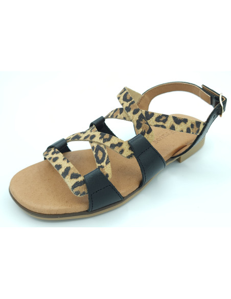 Eva frutos sandalia plana animal print