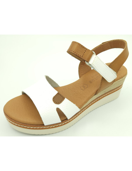 Eva frutos sandalia cuña grab blanco