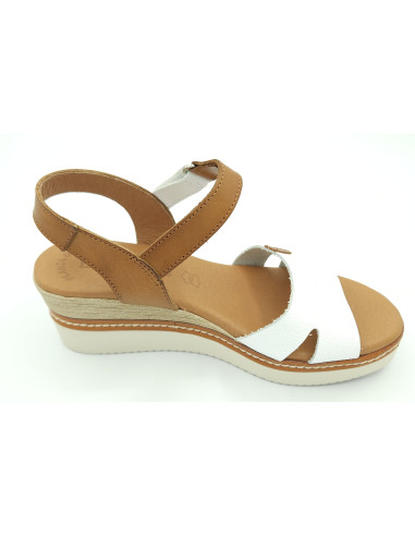 Eva frutos sandalia cuña grab blanco