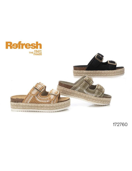REFRESH chancla hebilla croché kaki