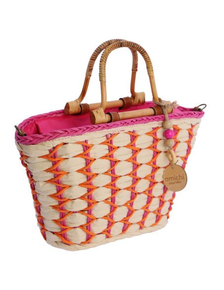 Amichi bolso mano capazo fuxia/naranja