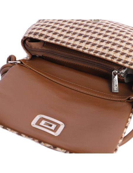 Amichi bolso bandolera textil marron